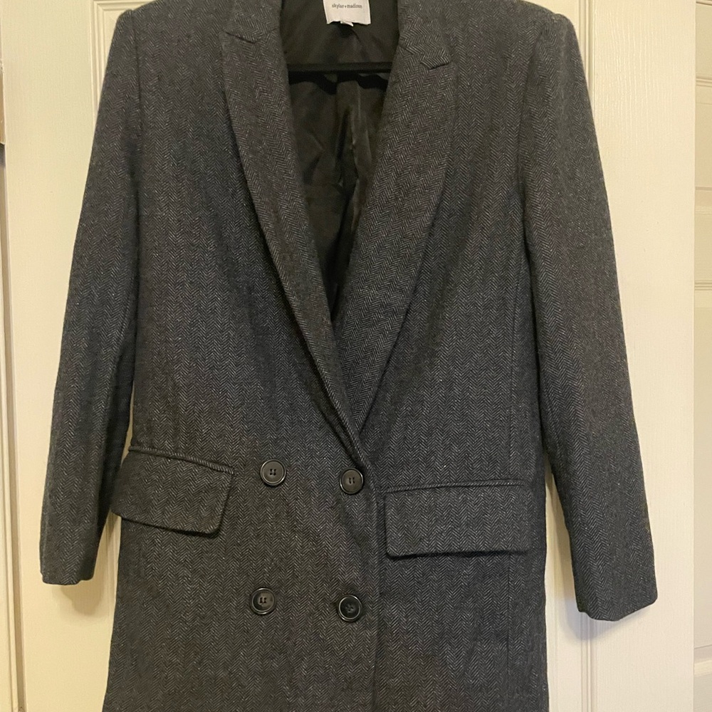 Skylar + Madison Charcoal Double-Breasted Pea Coat